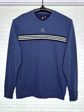 Vintage Adidas Sweatshirt Mens XL Chest Stripe Pullover Sweatshirt